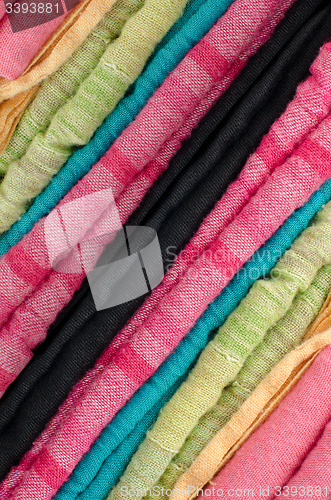 Image of Multi color fabric texture samples