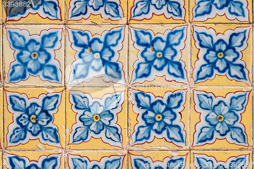 Image of Traditional Portuguese glazed tiles