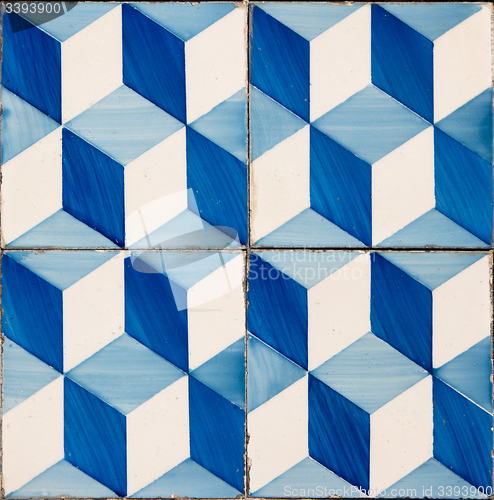 Image of Traditional Portuguese glazed tiles