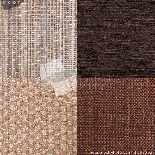 Image of Set of brown fabric samples