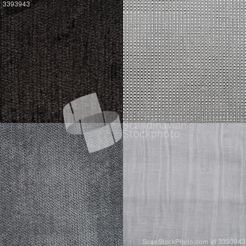 Image of Set of blue fabric samples