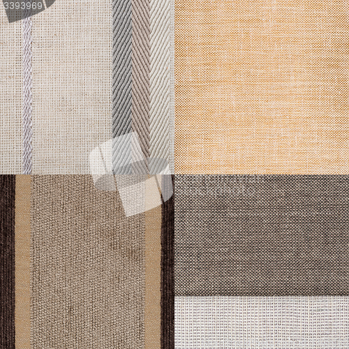 Image of Set of brown fabric samples