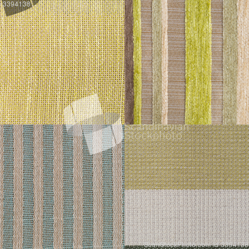 Image of Set of green fabric samples