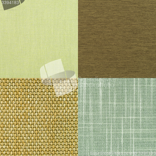 Image of Set of green fabric samples