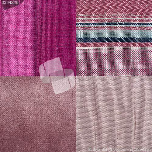 Image of Set of pink fabric samples