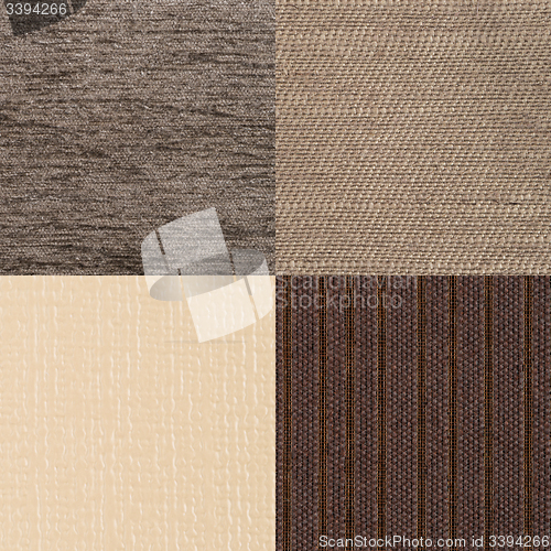 Image of Set of brown fabric samples