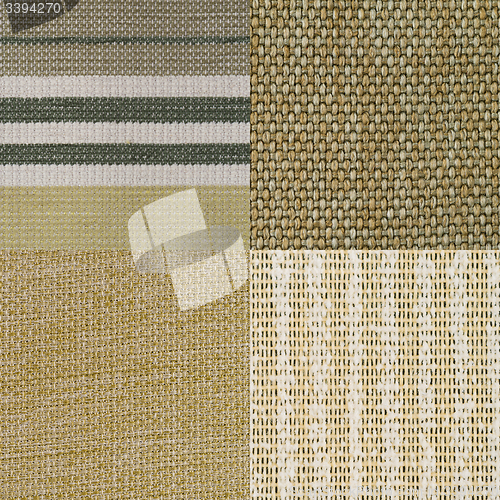 Image of Set of green fabric samples