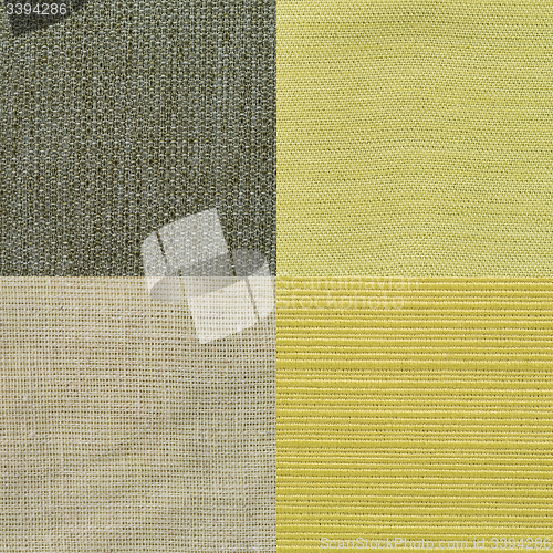 Image of Set of green fabric samples