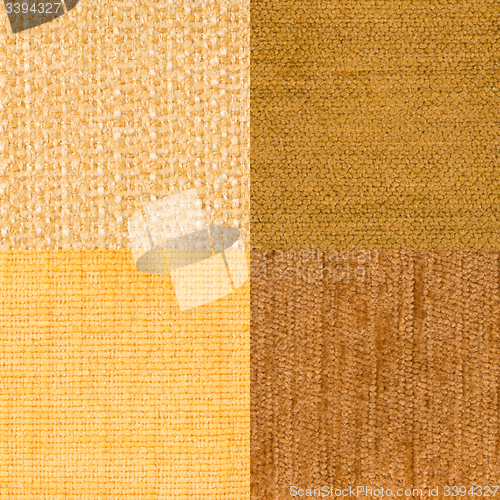 Image of Set of yellow fabric samples