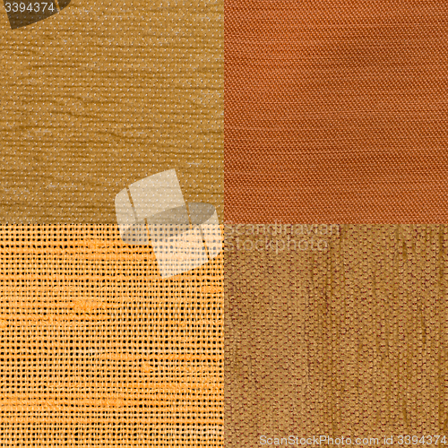 Image of Set of yellow fabric samples