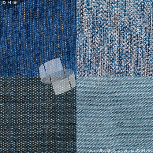 Image of Set of blue fabric samples