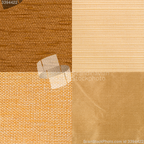 Image of Set of yellow fabric samples