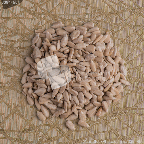 Image of Circle of shelled sunflower seeds