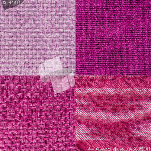 Image of Set of pink fabric samples