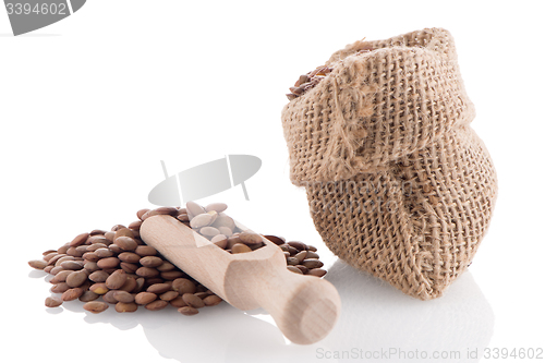 Image of Burlap bag with lentils