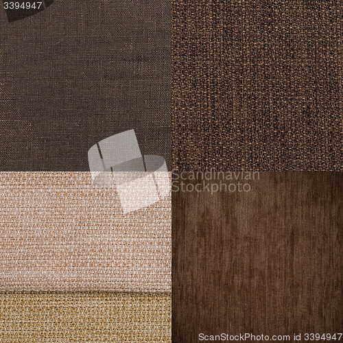 Image of Set of brown fabric samples