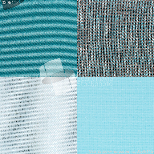 Image of Set of blue fabric samples