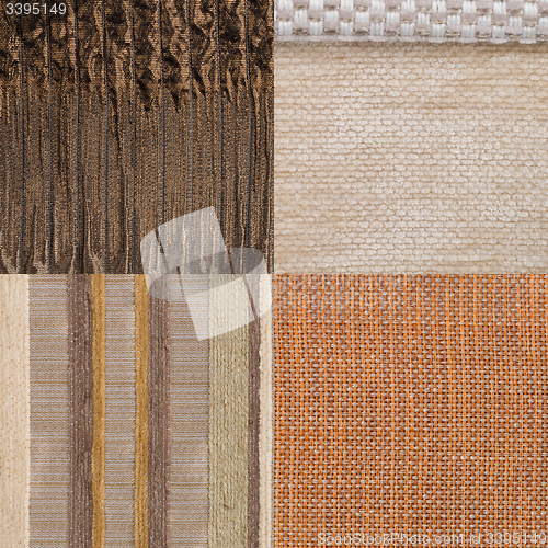 Image of Set of brown fabric samples
