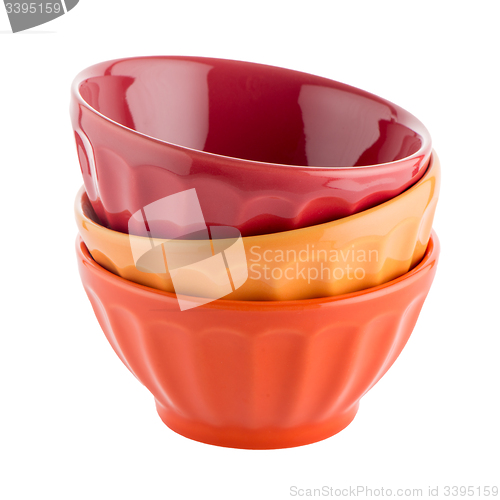 Image of Three colored bowls