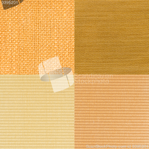 Image of Set of yellow fabric samples