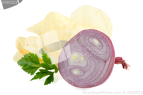 Image of Potato chips and onion