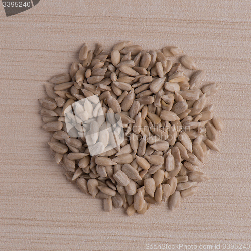 Image of Circle of shelled sunflower seeds