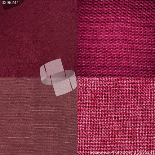 Image of Set of pink fabric samples