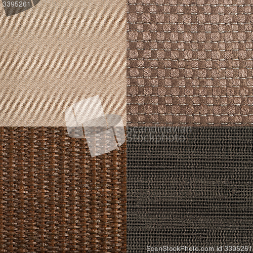 Image of Set of brown fabric samples