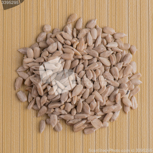 Image of Circle of shelled sunflower seeds