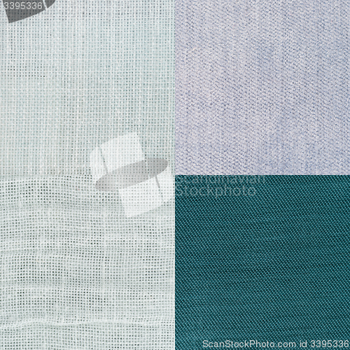 Image of Set of blue fabric samples