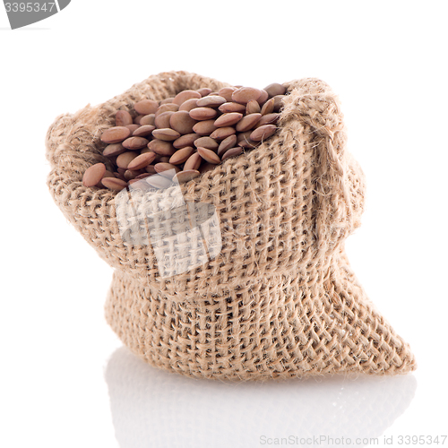 Image of Burlap bag with lentils