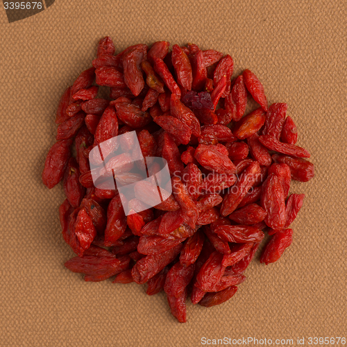 Image of Circle of dry red goji berries