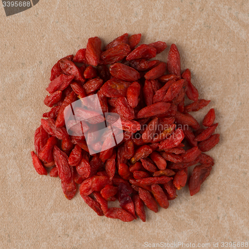 Image of Circle of dry red goji berries