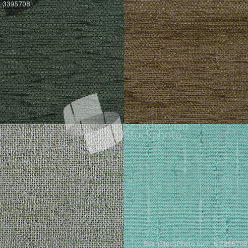 Image of Set of green fabric samples