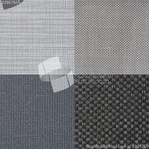 Image of Set of blue fabric samples