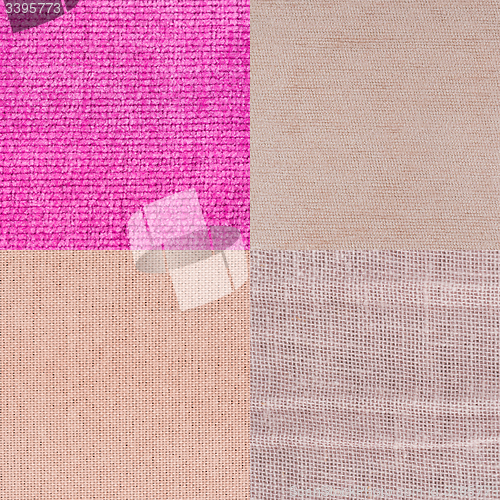 Image of Set of pink fabric samples