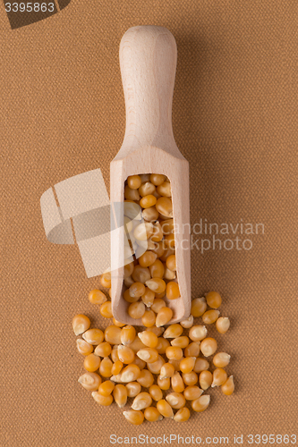 Image of Wooden scoop with corn