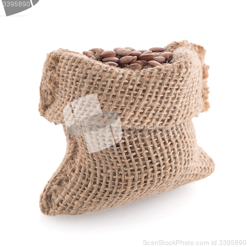 Image of Burlap bag with lentils