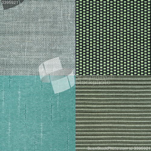 Image of Set of green fabric samples