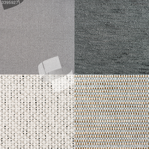 Image of Set of blue fabric samples