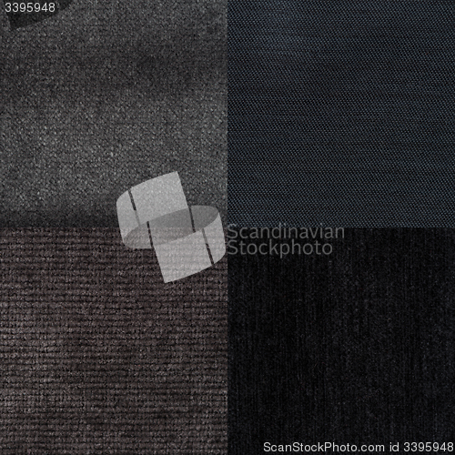 Image of Set of blue fabric samples