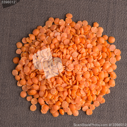 Image of Circle of peeled lentils