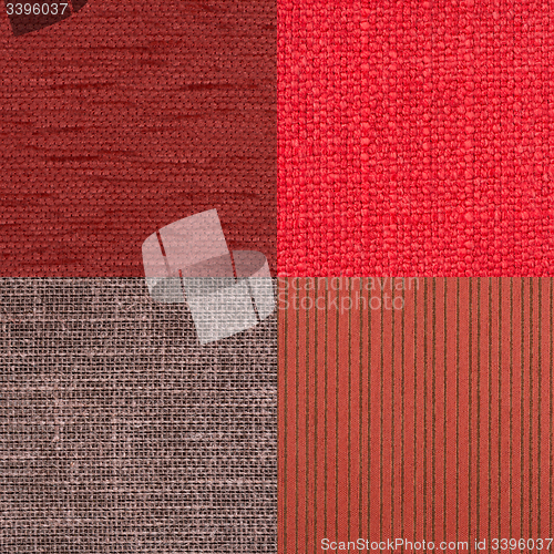 Image of Set of pink fabric samples