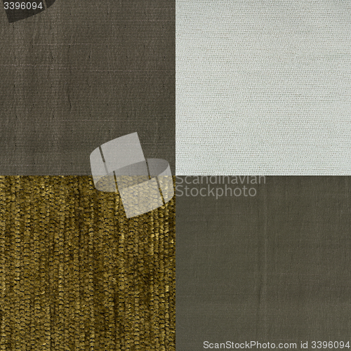 Image of Set of green fabric samples