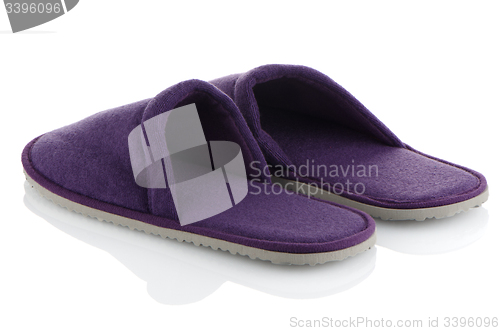 Image of A pair of purple slippers