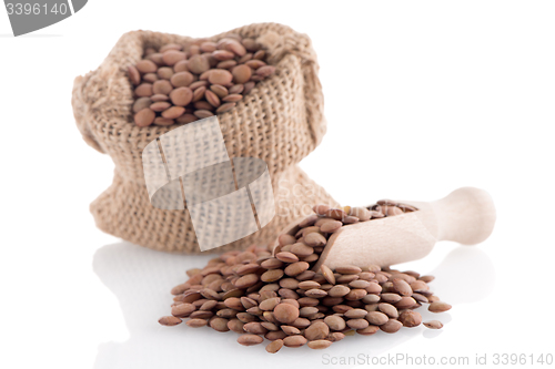 Image of Burlap bag with lentils