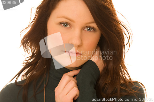 Image of Portrait of young beautiful woman
