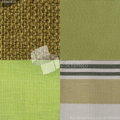 Image of Set of green fabric samples