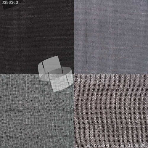 Image of Set of blue fabric samples