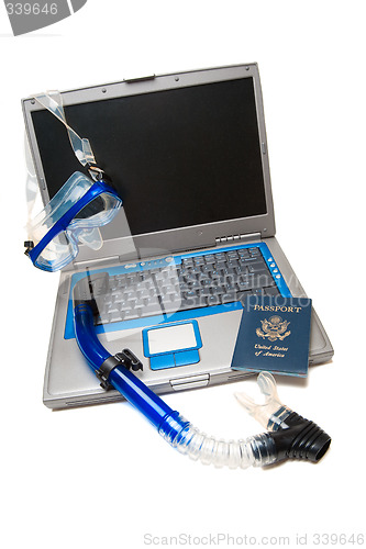 Image of Laptop and snorkeling